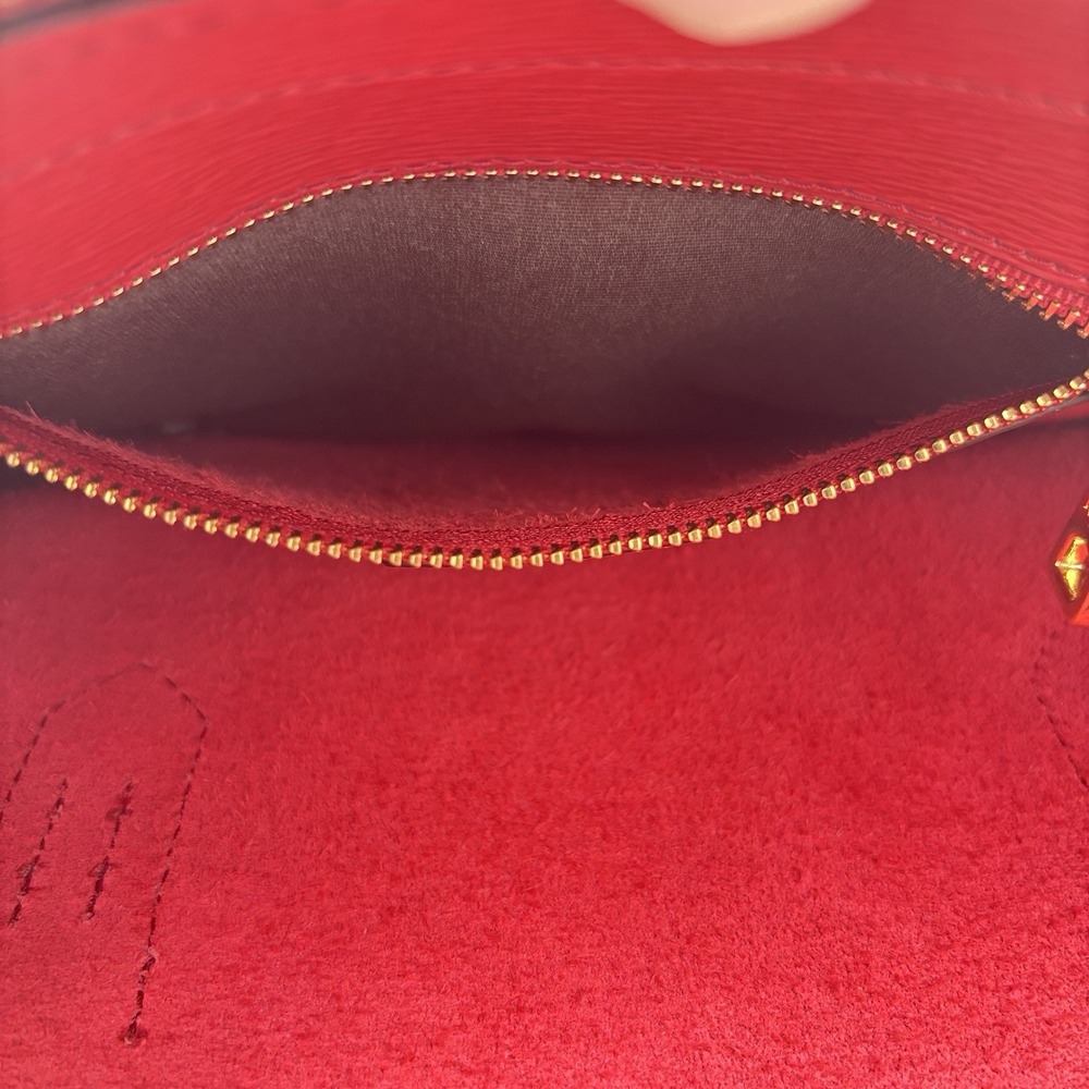 Ralph Lauren Tate Dome Satchel Red Leather Bag Gold Accents No Shoulder Strap - Picture 7 of 16